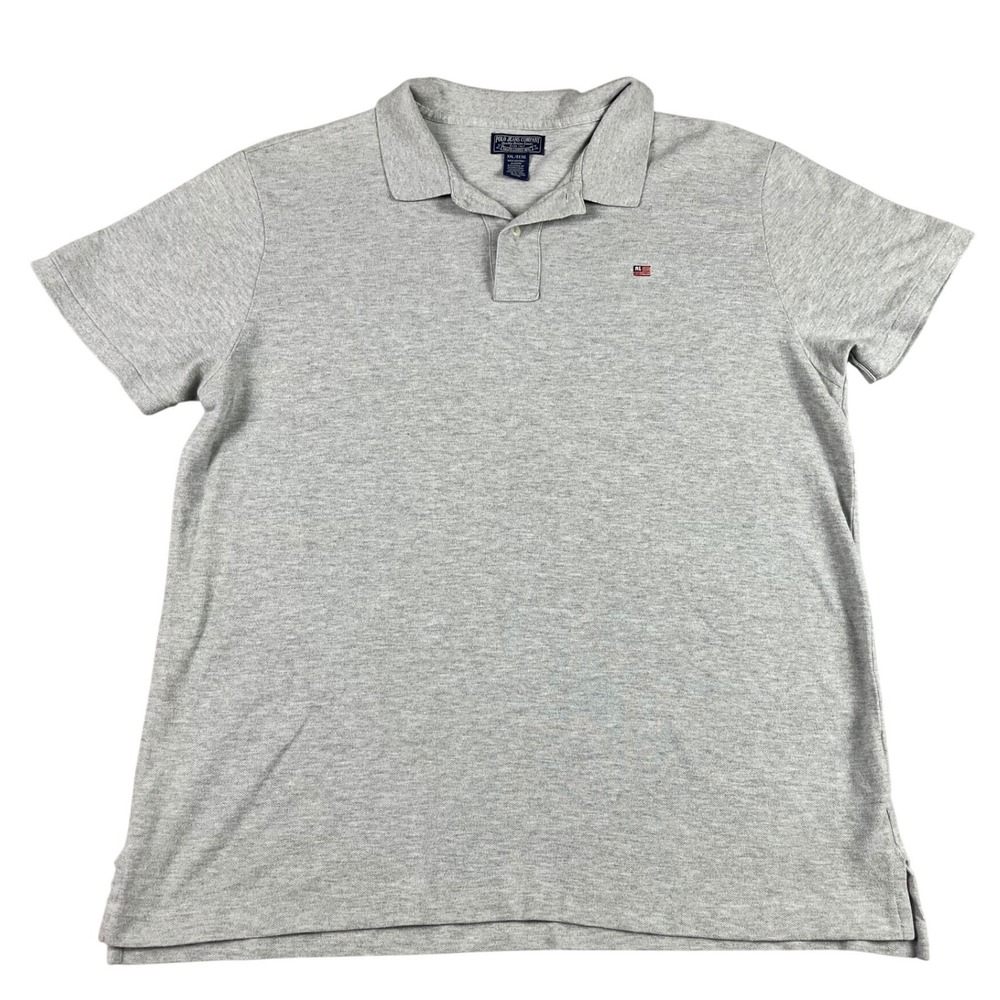 Vintage Polo Jeans Co Ralph Lauren Mens XXL Gray Short Sleeve Pique Polo Shirt